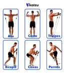 Kit Extensor 11 Peças Treino Elástico Ultra Band Academia Em Casa Super Fisioterapia Exercícios + Suportes Tubing