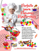 Cesta de Frutas e Legume Infantil Piquenique Cestinha com 44 Pçs Pica Pau