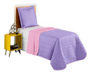 Kit Colcha Cobre Leito Matelado Solteiro Simples 2peças  Lilás