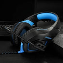 Fone de ouvido over-ear gamer Onikuma K1-B black e red com luz LED