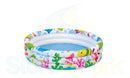 Piscina Inflável Redonda Wellmix Summer Fun 100 Litros 3 Aneis Fundo Do Mar Criança Infantil Branca