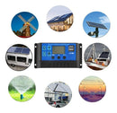 Controlador De Carga Solar 50a Pwm inteligente 12v 24v automatico para sistema de energia solar off grid placas fotovoltaicas com 2 portas Usb Tela Lcd