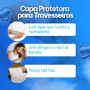Kit 4 Capas de Travesseiro Antiácaro Impermeável Percal 180 Fios com Zíper Temima