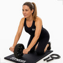 Colchonete De Academia/treino+corda De Pular+roda Abdom Preto