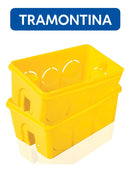Kit 15 Unidades Caixa De Luz Parede Tramontina 4x2  Amarelo