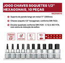 Jogo Chaves Soquete 1/2 Pol. 10 Peças - R62558010 Gedore Red
