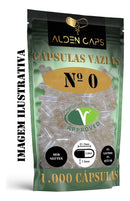 1.000 Cápsulas Vegetais Veganas Transparentes Nº 0 (500mg) Cor Incolor