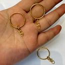 Acessórios de joias binbin 100 Pçs Argolas Para Chaveiro C/ Corrente - 25mm Dourado
