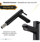 Torneira Lavatório Preta Água Fria Aço Inox Fosc Fosco Preto