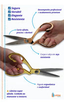 Tesoura Corta Tecido Artesanato Papel Couro Borracha 9,5