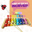 Xilofone Infantil Madeira Pronta Cor Colorido