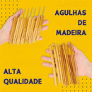 Kit Com 20 Agulhas De Crochê De Bambum Com Estojo - Prm