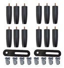 Pé De Cama Box Kit 12 Pés 12cm Com 2 Chapas União E Buchas