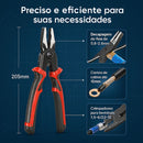 Kit Alicate Universal 5 Em 1 Desencapador Decapador Corte Cabos Fios Bicos Pontas Variall
