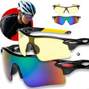 Óculos Ciclismo Bike Proteção Uv400 Preto Vermelho + Amarelo