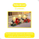 Kit 12 Velas De Led Eletrônica Decorativa + Bateria