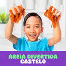 Areia Mágia De Modelar Brinquedo Massa + Moldes Castelo 300g