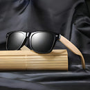 Óculos De Sol Bambu Quadrado Masculino Clássico Praia