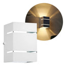 Arandela Externa Luminária de Parede Alumínio 2 Frisos Branco G9 MF115