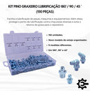 Kit 150 Unid Pino Bico Graxeiro Lubrificacao Reto/45/90graus