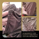 Capa De Sofá 3 Lugares Avulsa De Malha Costura Reforçada Cor Avelã