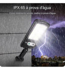 Kit 2 Refletor Iluminação Solar 400w Holofote Cob 160 Sensor Preto