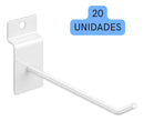 Kit 20 gancho para painel canaletado cor branco 20cm MFL