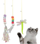 Brinquedo Elástico Interativo Divertido Para Gato De Porta Cor Lagarto Celofani Ratinho