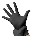 Luvas Nitrilicas Talge cor preto tamanho M com 100 unidades