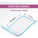 Tapete higiénico super absorvente 80x60 para animais de estimação 30 unidades Pet Club