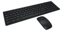 Kit Teclado E Mouse Wireless Sem Fio Ultra Slim 2.4ghz Preto