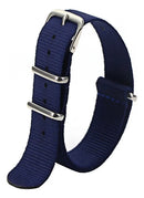 Pulseira Nato Zulu Nylon Militar Cor Azul Escuro 22mm