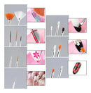 Kit 15 Pincéis Decoração De Unhas + 5 Boleadores Ponta Dupla Pincel Boleador Pontilhismo Alongamento Gel Manicure