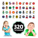 320 Tatuagem Temporária Infantil Menino Bluey & Bingo Colorido