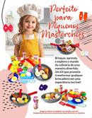 Kit Comidinha Fruta Velcr E Frigideira Infantil Cozinha Cor Colorido
