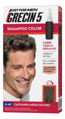 Shampoo Tonalizante Grecin 5 Castanho Médio Escuro Cobre os Grisalhos 60ml