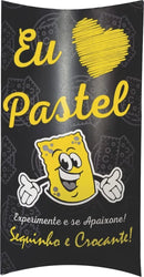 100 Caixa Pastel Delivery Viagem Amo Pastel G 35x4x15cm Preto - Amarelo