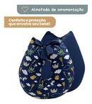 Almofada De Amamentação Para Bebe Travesseiro Super Macio Algodão - Safari Azul Marinho