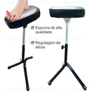 Mbm Decor Suporte Tripé Manicure Apoio Pernas Para Pedicure Almofada Negro