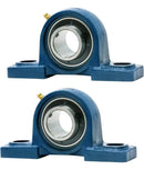 2 Kits Ucp 204 Mancal Pedestal + Rolamento Para Eixo 20mm