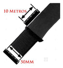 NCA Artesanatos fecho de contato 50mm para costura 10 metros tipo velcro cor preto 50mm 10mt