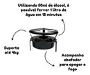 Fogareiro A Álcool Portátil Espiriteira Camping Pesca Fogão