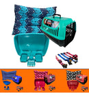 Kit Completo Gato Caixa Transporte Areia Colchonete Pre Verde