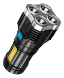 Alta Potência Alcance 7led +cob Lanterna Usb Recarregável Cor da lanterna Preto Cor da luz Branco