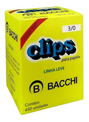 Clips 3/0 Prendedor Organizador De Papel Médio 450 Un Bacchi Cor Cromado