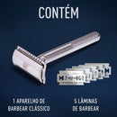 Aparelho de Barbear Clássico King C. Gillette + 5 Lâminas de Barbear