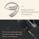 Fone De Ouvido Headphone Dapon H02d Bluetooth 5.1 Over-ear 22 Horas De Bateria Bege