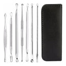 Kit 7 Curetas Remove Cravos Espinhas Aço Inoxidável C/estojo