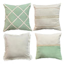 Kit 4 Capas Almofada Luxo Linho Estilo Boho Ch VERDE PISTACHE