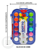 Estojo De Aquarela Pastilha 24 Cores Giotto Mini + Pincel